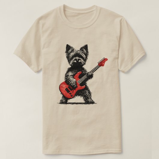 ヨークシャーテリアのロックンロール Tシャツ (デザイン正面)