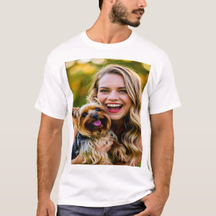 ヨークシャーテリアの写真をカスタマイズ Tシャツ