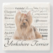 ヨークシャーテリアの大理石のコースター ストーンコースター (正面)