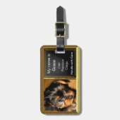 ヨークシャーテリアの旅行者 ラゲッジタグ (正面縦)