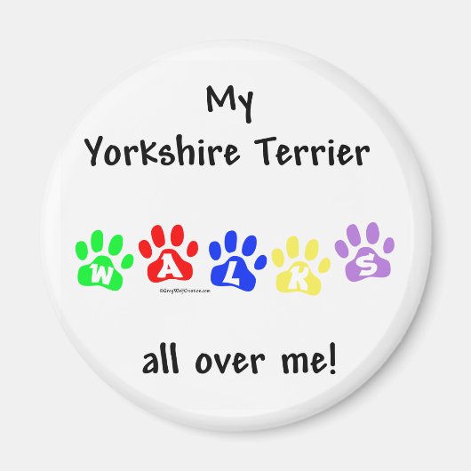 ヨークシャーテリアの歩き回り – マグネット (正面)