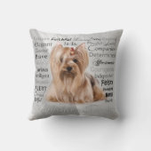 ヨークシャーテリアの特性の枕 クッション (裏面)