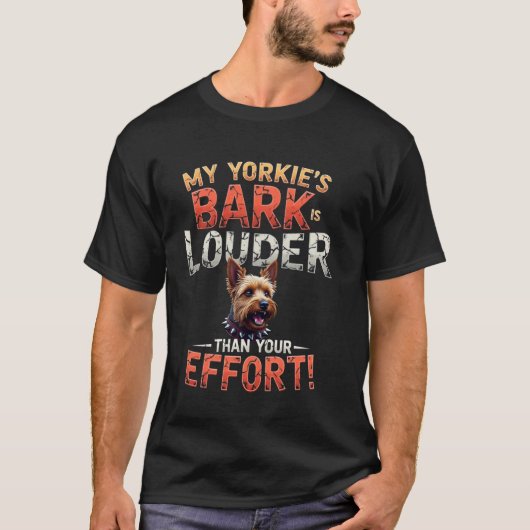 ヨークシャーテリアの犬のオーナー向けの面白いジムギフト Tシャツ (正面)
