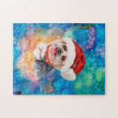 ヨークシャーテリアの犬のクリスマス ジグソーパズル (横)