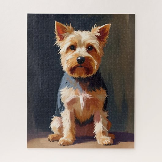 ヨークシャーテリアの犬のペットの絵 ジグソーパズル (縦)