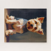 ヨークシャーテリアの犬のペットの絵 ジグソーパズル (横)