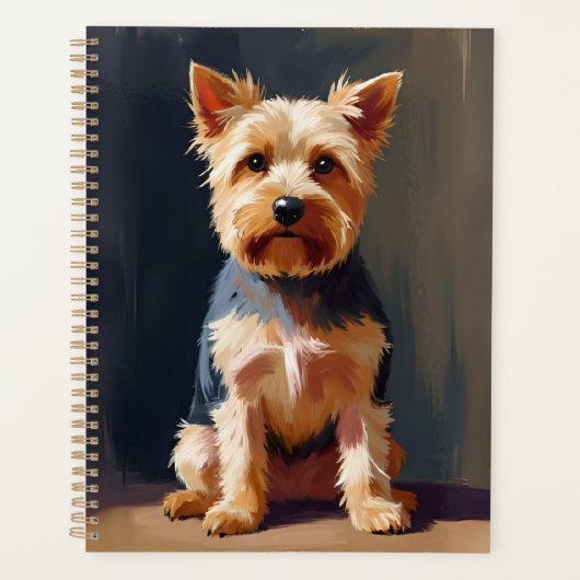 ヨークシャーテリアの犬のペットの絵 プランナー手帳 (正面)