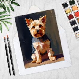 ヨークシャーテリアの犬ペット絵画カード