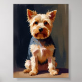 ヨークシャーテリアの犬ペット絵画 ポスター (正面)