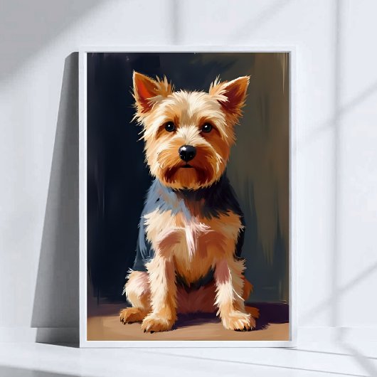 ヨークシャーテリアの犬ペット絵画 ポスター