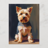 ヨークシャーテリアの犬ペット絵画 ポストカード (正面)