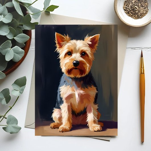 ヨークシャーテリアの犬ペット絵画 ポストカード