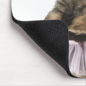 ヨークシャーテリアの糞の子犬は彼女の後ろ足でチュチュで。 マウスパッド (コーナー)