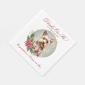 ヨークシャーテリアの結婚式のナプキン 犬の写真入り スタンダードランチョンナプキン (角)