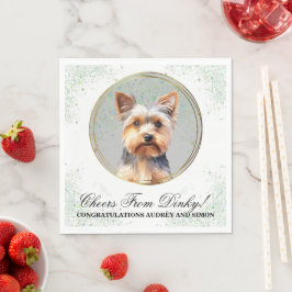 ヨークシャーテリアの結婚式のナプキン 犬の写真入り スタンダードランチョンナプキン
