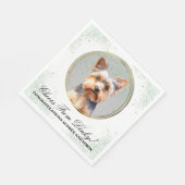 ヨークシャーテリアの結婚式のナプキン 犬の写真入り スタンダードランチョンナプキン (角)