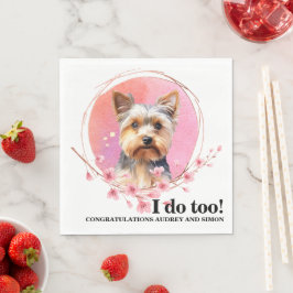 ヨークシャーテリアの結婚式のナプキン 犬の写真入り スタンダードランチョンナプキン