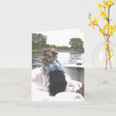 ヨークシャーテリアのNotecardによって行く採取 カード (黄色い花)