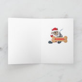 ヨークシャーテリアはクリスマスのためのキスがほしいと思います シーズンカード (内部)
