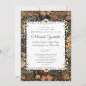 ヨークシャーテリアまたはシルキーテリアウィリアムモリススタイル 招待状 (正面)