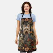 ヨークシャーテリアまたはシルキーテリアフローラへようこそ エプロン (着用した状態)