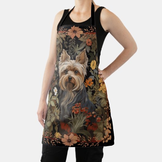 ヨークシャーテリアまたはシルキーテリアフローラへようこそ エプロン (インサイチュ)