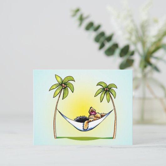 ヨークシャーテリアアイランドプリンセスオフリーシュアート™ ポストカード (スタンド正面)