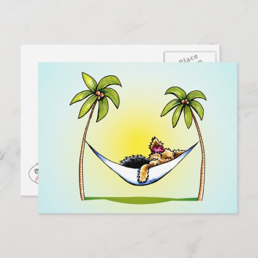 ヨークシャーテリアアイランドプリンセスオフリーシュアート™ ポストカード (正面/裏面)