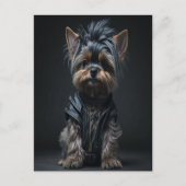 ヨークシャーテリアアキュートテイルズヨークシャーテリアロックフェイティグ ポストカード (正面)