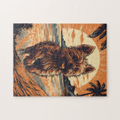 ヨークシャーテリアアットザビーチ ジグソーパズル (横)