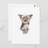 ヨークシャーテリアイラストレーションおもしろいヨークシャーテリア犬 ポストカード (正面/裏面)