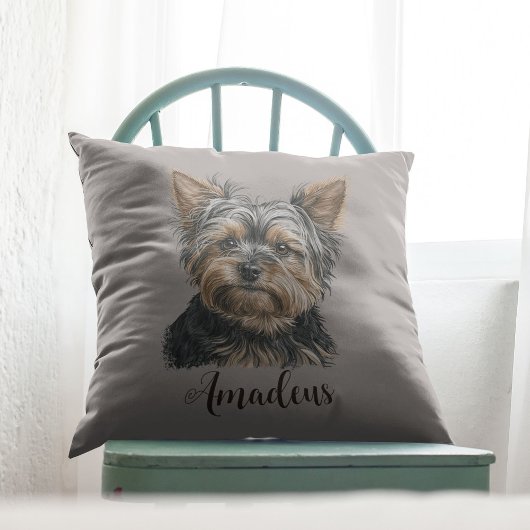 ヨークシャーテリアイラストレーションドッグママギフトカスタマイズ クッション