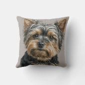 ヨークシャーテリアイラストレーションドッグママギフトカスタマイズ クッション (裏面)