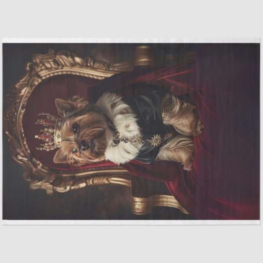 ヨークシャーテリアインレッドキングスチェアクラウンデクページ 薄葉紙 (正面)