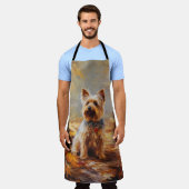 ヨークシャーテリアイン紅葉秋インスパイア エプロン (着用した状態)