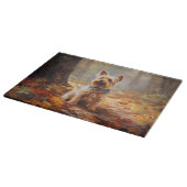 ヨークシャーテリアイン紅葉秋インスパイア カッティングボード (角)