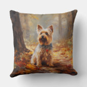 ヨークシャーテリアイン紅葉秋インスパイア クッション (裏面)