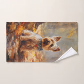 ヨークシャーテリアイン紅葉秋インスパイア バスタオルセット (ハンドタオル)