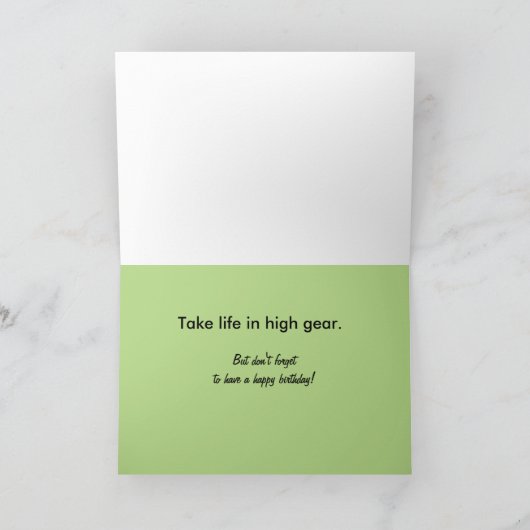 ヨークシャーテリアイン車誕生日 カード (内部)