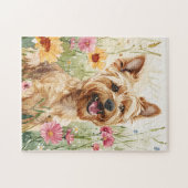 ヨークシャーテリアウオーターカラードッグパズルギフト大人 ジグソーパズル (横)