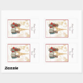 ヨークシャーテリアエッフェルタワーパリブックプレートシール 長方形シール (シート)