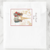 ヨークシャーテリアエッフェルタワーパリブックプレートシール 長方形シール (バッグ)