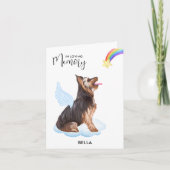 ヨークシャーテリアエンジェルドッグロス悔やみや弔慰 カード (正面)