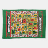 ヨークシャーテリアカウントダウンクリスマスアドベントドッグ キッチンタオル (横)