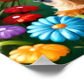 ヨークシャーテリアカラフルテリアパピースザパーク ポスター (角)