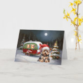 ヨークシャーテリアキャラバンクリスマスアドベンチャー カード (黄色い花)