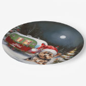 ヨークシャーテリアキャラバンクリスマスアドベンチャー ペーパープレート (アングル)