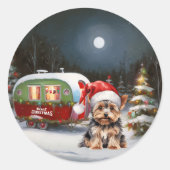 ヨークシャーテリアキャラバンクリスマスアドベンチャー ラウンドシール (正面)