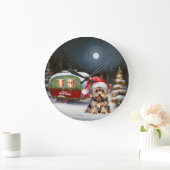 ヨークシャーテリアキャラバンクリスマスアドベンチャー ラージ壁時計 (ホーム)