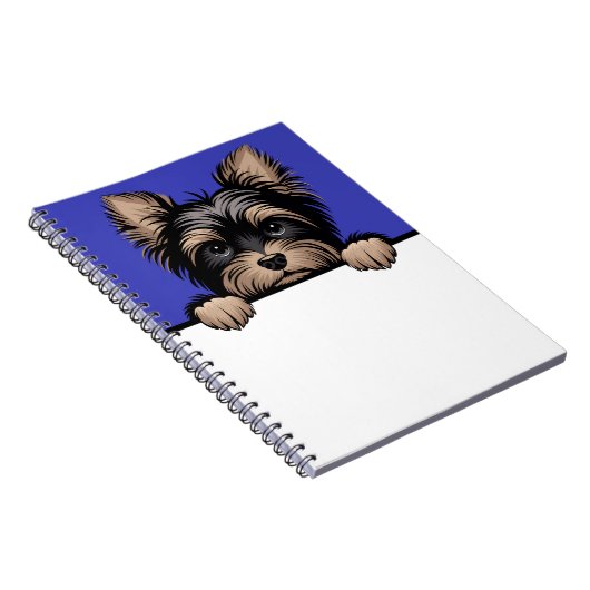 ヨークシャーテリアキュートピーキングヨークシャーテリアドッグ恋人 ノートブック (右側)